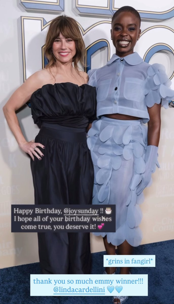 joysundaysource's tweet photo. Linda Cardellini wishing Joy Sunday a happy birthday! Hope to see these two in something together again soon 🤞🏾 https://t.co/BPUdc39ZIR