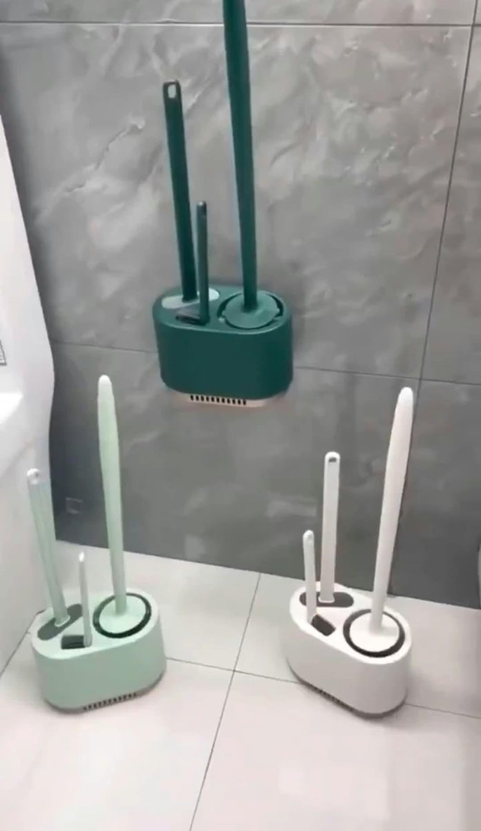sintaawe's tweet photo. jujur ganti ke sikat wc 3in1 ini kamar mandi aku jadi keliatan bersih banget, dapet 3 kepala sikat buat sela-sela yang susah kejangkau, bahan silikon fleksibel cepet kering gak bau apek, plus ada wadahnya jadi gak netes kemana-mana hemat tempat banget 👌 https://t.co/ET1IkiWLSz