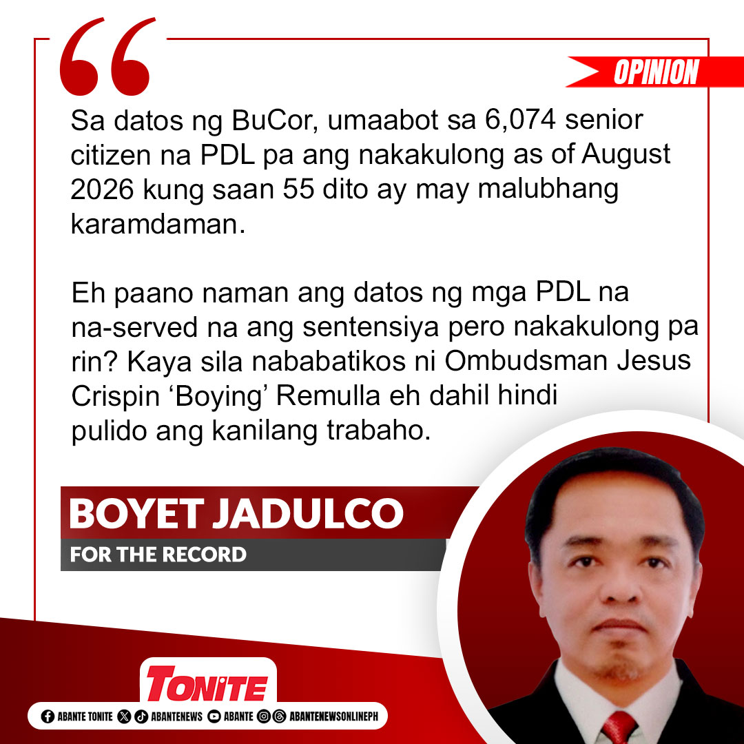 AbanteTonitePH's tweet photo. #ForTheRecord ni Boyet Jadulco ngayong Setyembre 26, 2026.
Basahin buong teksto: https://t.co/JWnMkgJltC https://t.co/h0yNxPeDSa