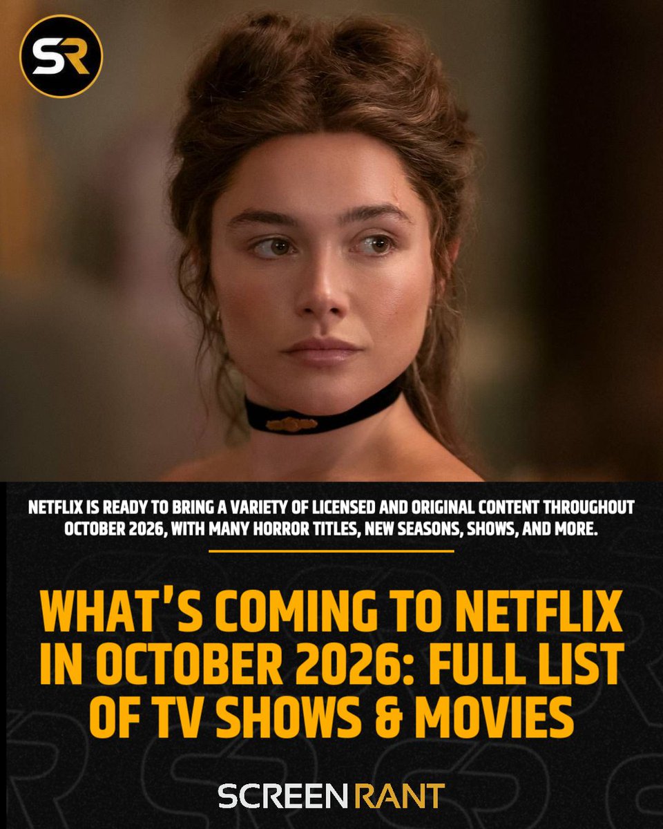 screenrant's tweet photo. As the spooky season finally begins, #Netflix is bringing a lot of content fitting with it throughout October, along with other licensed and original movies and TV shows. 👻

Read More: https://t.co/u76WNzrthI https://t.co/r4CvRh5xtj