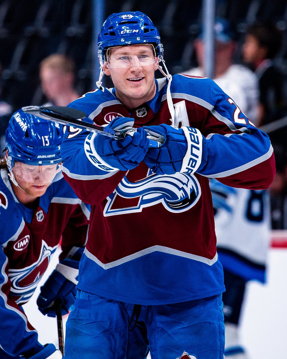 NHL's tweet photo. We love a happy Nathan MacKinnon! 😁 https://t.co/uh8vIgB144