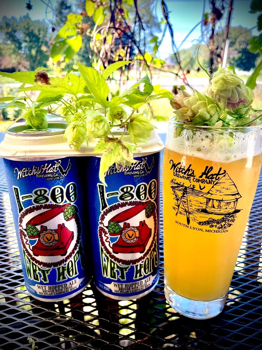Witchshatbrew's tweet photo. 1-800-WET-HOPS Hazy IPA brewed with fresh off the vine wet Cashmere hops. One of our absolute favorites and it’s only here for a little while!  Grab a pint, 4 pack or growler this weekend. Cheers! https://t.co/lc79B8Yrxb