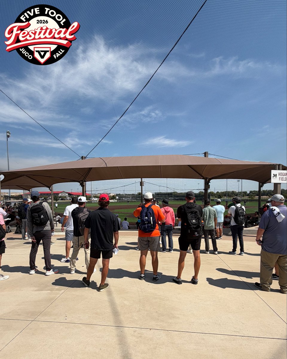 FiveTool's tweet photo. 👀 JUCO boys get eyes.

The 2026 @FiveToolJUCO #FallFestival had over 180 college coaches and MLB scouts from over 105 different organizations.

#WatchEm https://t.co/9HLHfCmZO6