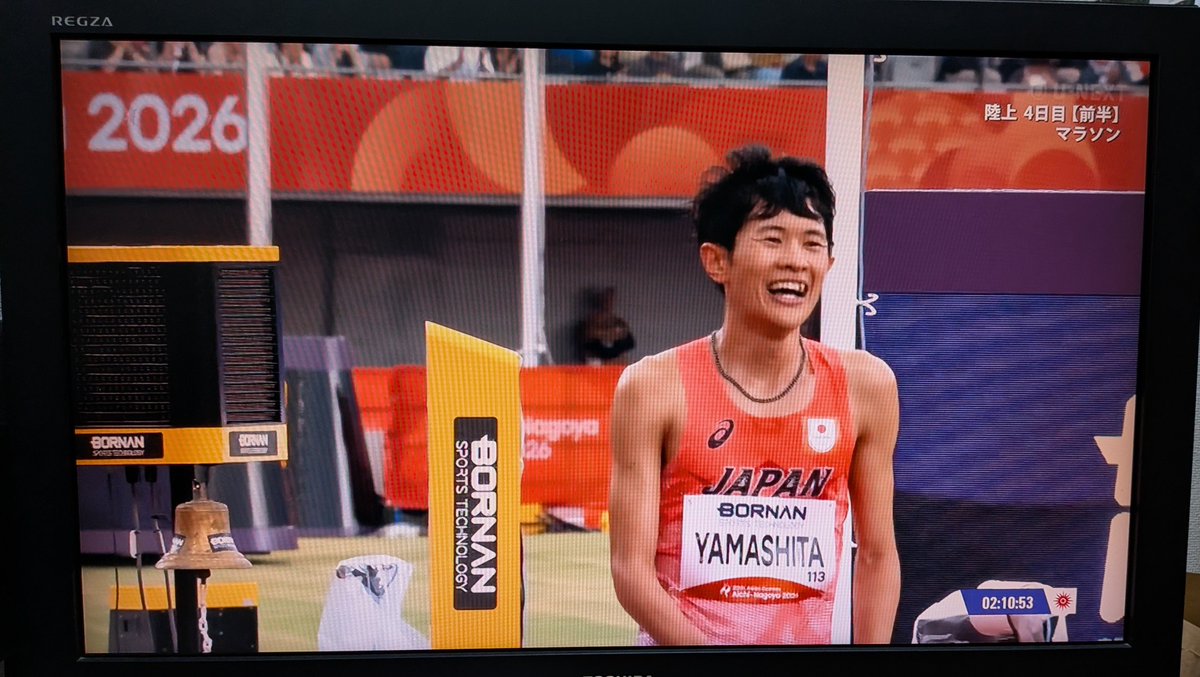 rikupapa48's tweet photo. 男子マラソン
山下一貴選手金メダル！！！ 
イチタカスマイルｷﾀ━(ﾟ∀ﾟ)━!

 #アジア大会 
 #アジア大会陸上 https://t.co/RwXvgnv8Q4