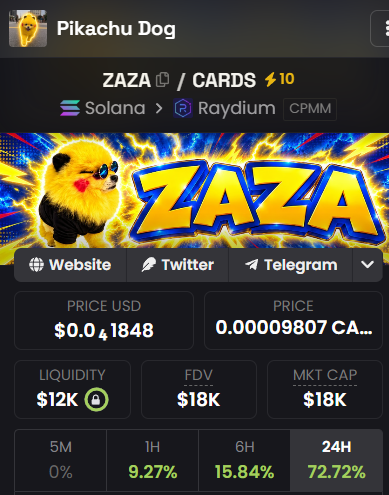 cryptopilot16's tweet photo. solana:8QCZSz8Ae34ubN6oTqCTLmihQBTKEwDKDR7fti4upump can 100x +

solana:CARDSccUMFKoPRZxt5vt3ksUbxEFEcnZ3H2pd3dKxYjp @Collector_Crypt ecosystem is currently at 178M mcap and growing and doesn't yet have a proper animal mascot ? 

What better than the irl Pikachu Dog ? 🐶⚡️

@Zaza_Pikachu gives you solana:CARDSccUMFKoPRZxt5vt3ksUbxEFEcnZ3H2pd3dKxYjp automatically by holding it 💰

Already earned over $100 solana:CARDSccUMFKoPRZxt5vt3ksUbxEFEcnZ3H2pd3dKxYjp at only 18k market cap 👀 

Will be fun soon with 100x the volume  🚀

Whales are committed and Vault already has 18.2% of available supply charging it ⚡️

I've scooped my bag. 

ZAZA ENERGY 💎⚡️