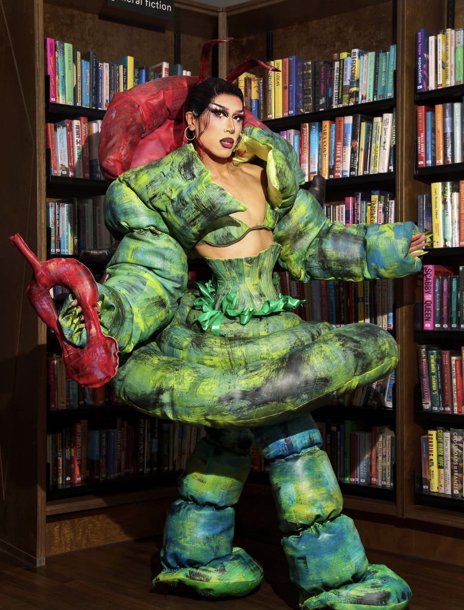 Drag_Crave's tweet photo. Tequila Thirst looks vibrant in her unaired ‘Booked and Blessed’ runway for RuPaul’s Drag Race UK series 8. https://t.co/nSoFqpAsFi
