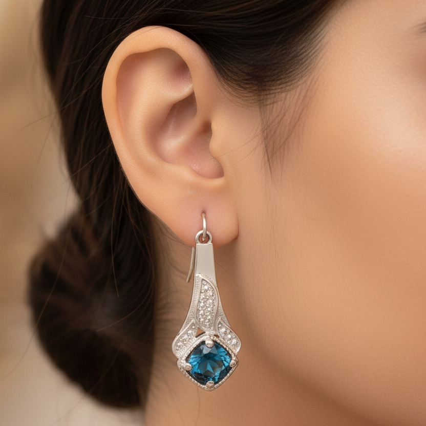 williamdavisec1's tweet photo. London Blue Topaz Hook Earrings, Dangle and Drop Silver Fish Hook Earrings with Textured Indigo Blue Gemstones as a Statement Piece https://t.co/VyC4PnE357
