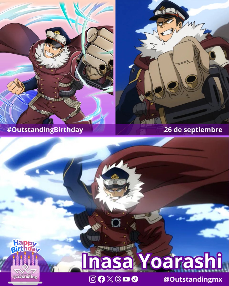 Outstandingmx's tweet photo. 🥳 ¡#TanjoubiOmedetou, Inasa Yoarashi! 🎂
El torbellino de energía de la Academia Shiketsu 🌪️, siempre con pasión y poder en cada palabra y acción.
#OutstandingAnimeBirthday #OutstandingBirthday #BokuNoHeroAcademia #MyHeroAcademia #InasaYoarashi #Anime #Manga #Vendaval #Reppu https://t.co/4JdrQ6CZUm
