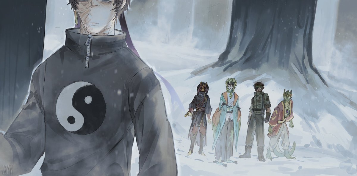 xynaxis_'s tweet photo. kamp3 got cut out because of the panels LOL. looks like foreshadowing…

here’s the full thing separately https://t.co/R9Zdz92Tpg