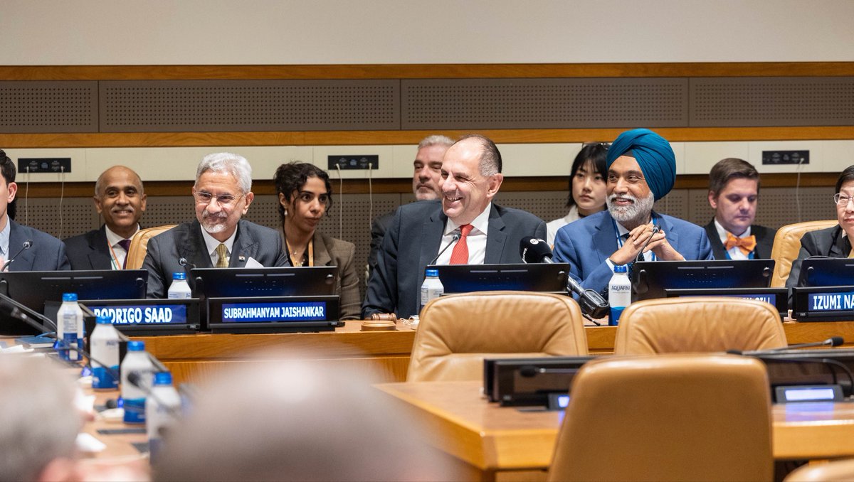 DrSJaishankar's tweet photo. Pleased to co-chair the event on ‘AI in the Context of International Peace & Security, with an Emphasis on Maritime Security’, alongside FM George Gerapetritis of Greece.

➡️ Emphasized the need to harness the possibilities offered by AI, anticipate its consequences and mitigate its risks. This calls for an approach that enables innovation while remaining conscious of its security implications.

➡️ Shared that the New Delhi Declaration emphasises democratic access to AI resources, building secure and trustworthy systems, investing in human capabilities and harnessing AI for economic growth & social good.

➡️ Highlighted that in the maritime domain, AI can enhance maritime domain awareness, search & rescue, disaster response, identification of suspicious activity and resilience of ports & critical infrastructure. At the same time, it can enable sophisticated reconnaissance, vulnerability mapping & cyber operations targeting vessels, communication networks & undersea infrastructure.

➡️ Underlined that increasing autonomy in maritime systems raises questions of attribution, accountability & escalation, while also compressing decision making time.

➡️ Pointed out that in the maritime domain, the UN Charter & international law, including the law of the sea, remain essential frameworks governing State conduct. Greater transparency, confidence building, capacity development, technical cooperation & exchange of best practices are essential to ensure that AI is developed and used consistent with these principles.

➡️  Reaffirmed that AI and maritime security remain important priorities for India at the United Nations.

#UNHighLevelWeek