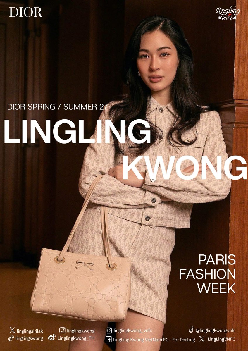 LingLingVNFC's tweet photo. Paris Fashion Week is almost here, and all eyes are on Lingling Kwong (@linglingsirilak) as she gets ready to make her highly anticipated appearance at Dior (@Dior) Summer 27

A new chapter in her fashion journey is about to unfold in Paris.

#LingOrmDiorSummer27
#LinglingKwong
#Dior #DiorSummer27 #PFW