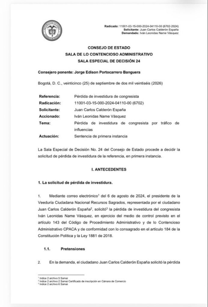 JulianZamudio's tweet photo. 🚨 | ¡CONFIRMADA LA COMPRA DE CONGRESISTAS POR PETRO! ⚖️🇨🇴

El Consejo de Estado decreta la pérdida de investidura del expresidente del Senado Iván Name: queda comprobado que @petrogustavo SOBORNÓ varios congresistas de varios partidos tradicionales corruptos, que se le vendieron al petrismo para aprobar sus reformas estatistas y marxistas.

Entre estos estaría @IvanNameVasquez

Sale a la luz la podredumbre de la mermelada. 

La pregunta es obvia: ¿cómo sigue en pie la reforma pensional nacida del cohecho y el delito?

@ABDELAESPRIELLA
@jrestrp
@Enrique_GomezM
@Danielbricen

Que caigan todos los congresistas que se le vendieron a petro. 

La reforma pensional no puede tener validez jurídica una ley comprada con mermelada y plata sucia.

La Corte Constitucional @CConstitucional y la justicia deben tumbar de inmediato ese esperpento ilegítimo.

¡Cero impunidad para los corruptos!

🔥🛑⚖️