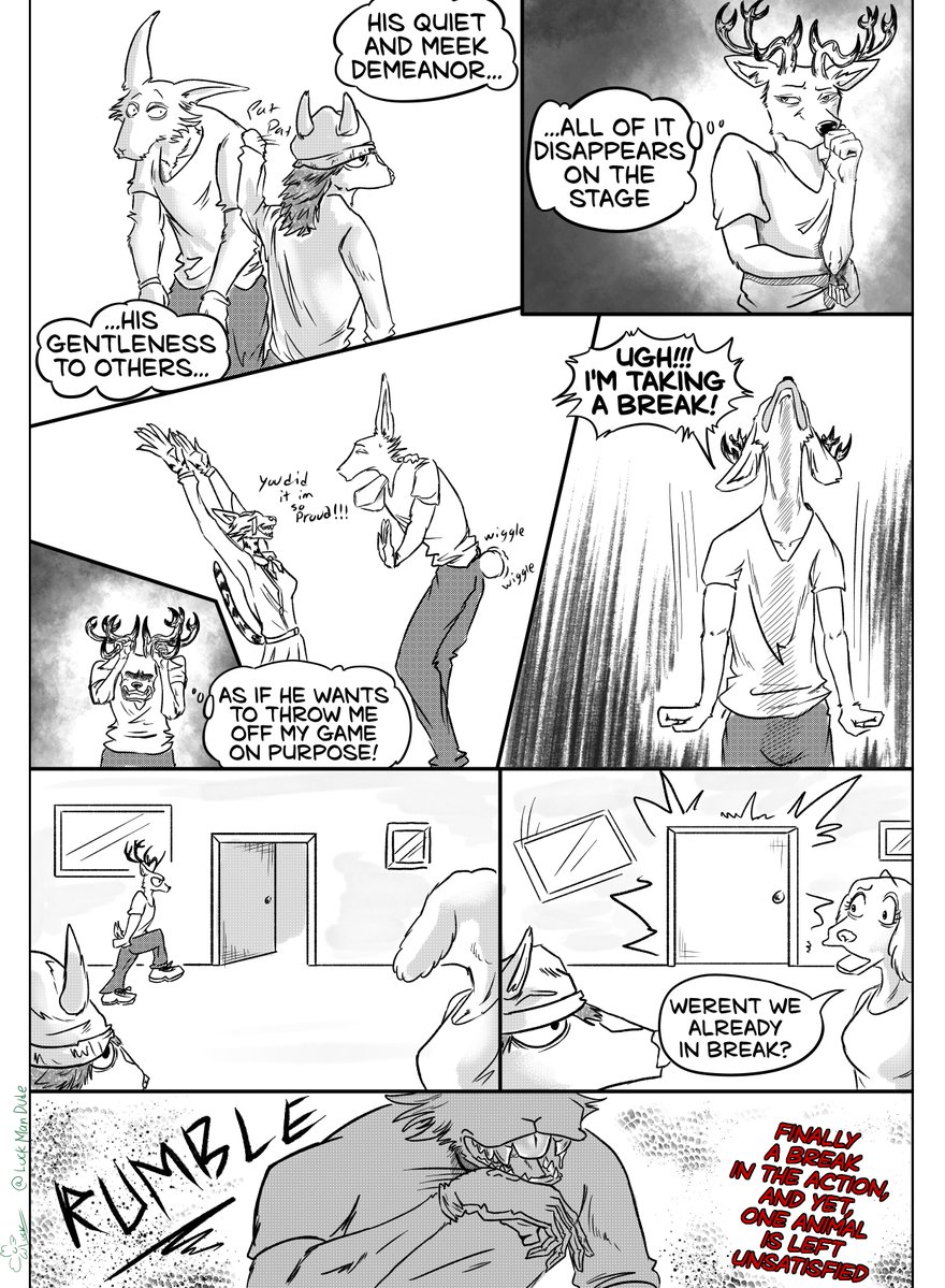 LuckManDude's tweet photo. BeastRebels Chapter 6 page 18
with this, chapter 6 comes to an end, im already working on the first 4 pages of chapter 7, hopefully ill have them up on Kofi on monday, and the first page ill post here on tuesday
#beastars #comic #fanart https://t.co/PE211oDtvL
