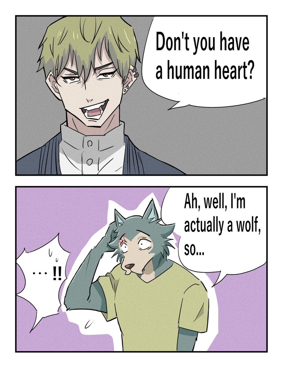 k2jk0k's tweet photo. Legoshi silences Naoya with just one line
(Watching JJK made me wanna draw this!Sorry if you don’t know JJK🙏) https://t.co/yV9fU4x9a6