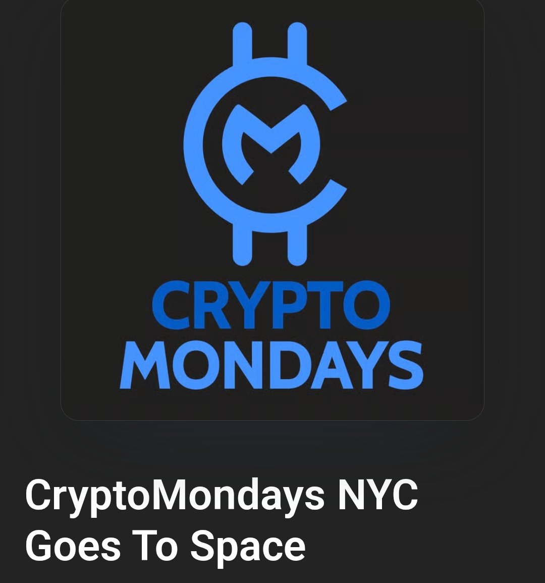 c3ntrx's tweet photo. CryptoMondays goes to space this week in NYC at Pubkey with Kate Lynch @loukerner @nftfarming1 #spacedao sign up here https://t.co/G6wkVQ9wdi https://t.co/cC3HDEm2go