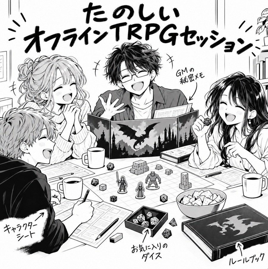 match_bo's tweet photo. たのしいオフラインTRPGセッションがしたい…… https://t.co/WdyEo9PhHo