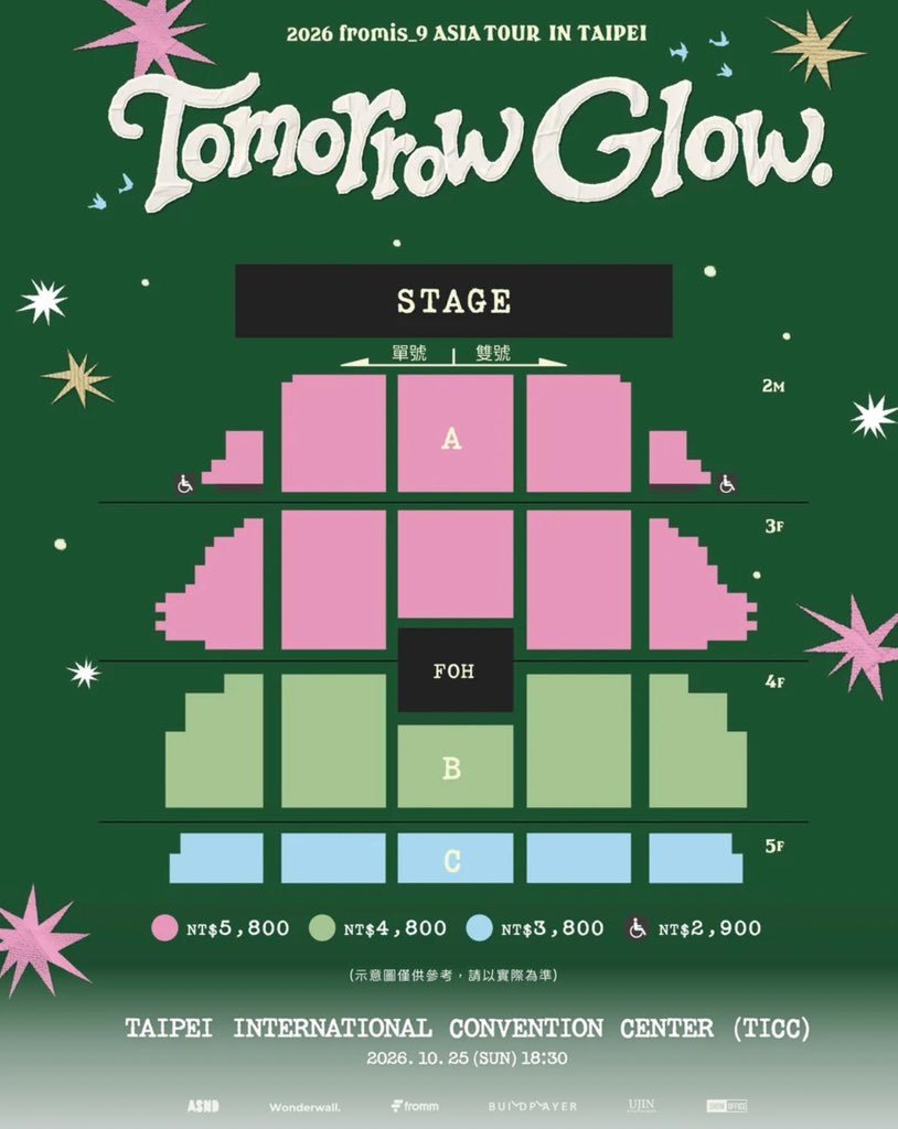7__is__7's tweet photo. 🇹🇼 fromis_9 ASIA TOUR [TOMORROW GLOW.] IN TAIPEI

📅 2026/10/25
📍 TICC 台北國際會議��心

🎫 5800｜2M
→ 3 / 5 / 8列以内（ランダム）

🎟️ 代理チケッティング・チケット代行
📩 ご希望の方はDMください

#fromis_9 #프로미스나인 #TOMORROWGLOW #fromis_9inTaipei #チケット代行 https://t.co/HAPkafv5yv