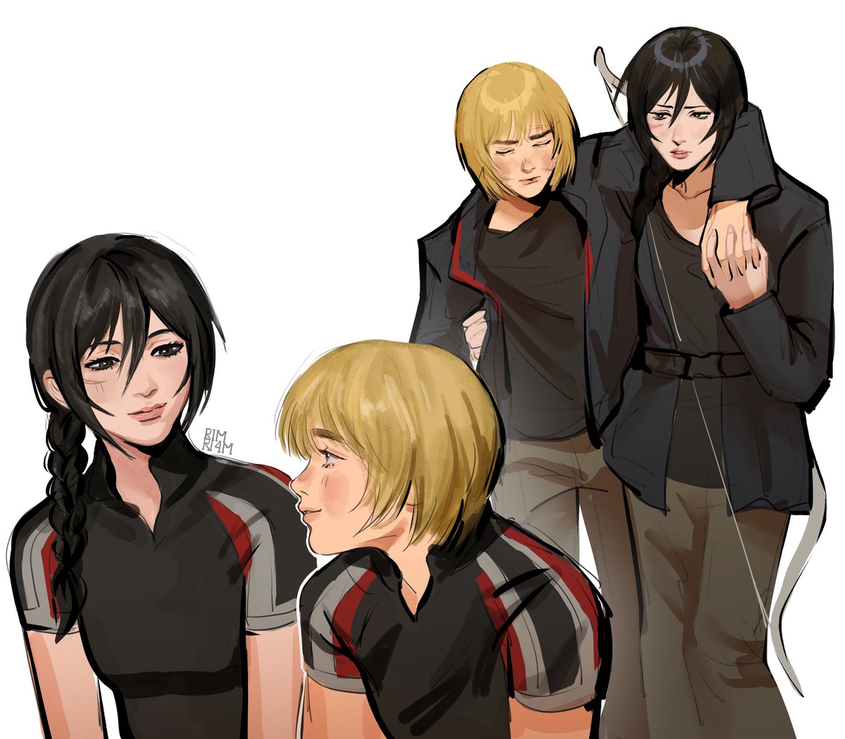 rimri4mm's tweet photo. some more aot x hunger games sketches but with mentor levi this time https://t.co/RjQElAQF3J