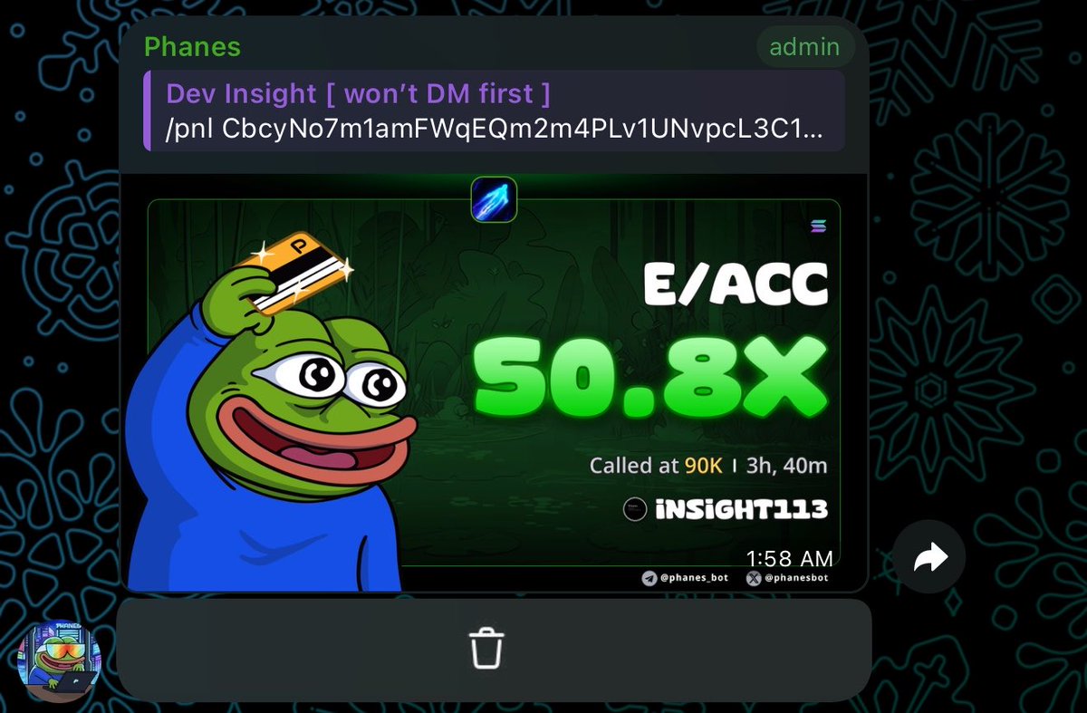 Insight00's tweet photo. 50X profits secured from my call on $E/ACC
CA:

CbcyNo7m1amFWqEQm2m4PLv1UNvpcL3C1Ujm6AkzpKoU https://t.co/a91I487tMd