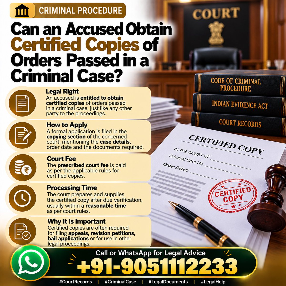 drakmphd's tweet photo. Can an accused obtain certified copies of orders passed in a criminal case?
Call or WhatsApp: +91-9051112233
#CourtRecords #CriminalCase #LegalDocuments https://t.co/IzKEBHv7cU