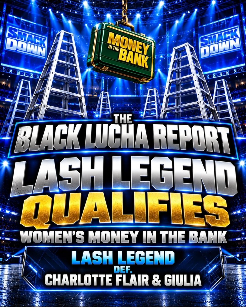 Sdhausen's tweet photo. 🔥 LASH LEGEND JUST PUNCHED HER TICKET TO MONEY IN THE BANK. 🪜💰
She survived Charlotte Flair AND Giulia to secure her spot in the Women’s MITB Ladder Match.
👇 Could Lash Legend actually leave MITB with the briefcase?
#LashLegend #MITB #MoneyInTheBank #CharlotteFlair #Giulia https://t.co/zZLPLZxOsw