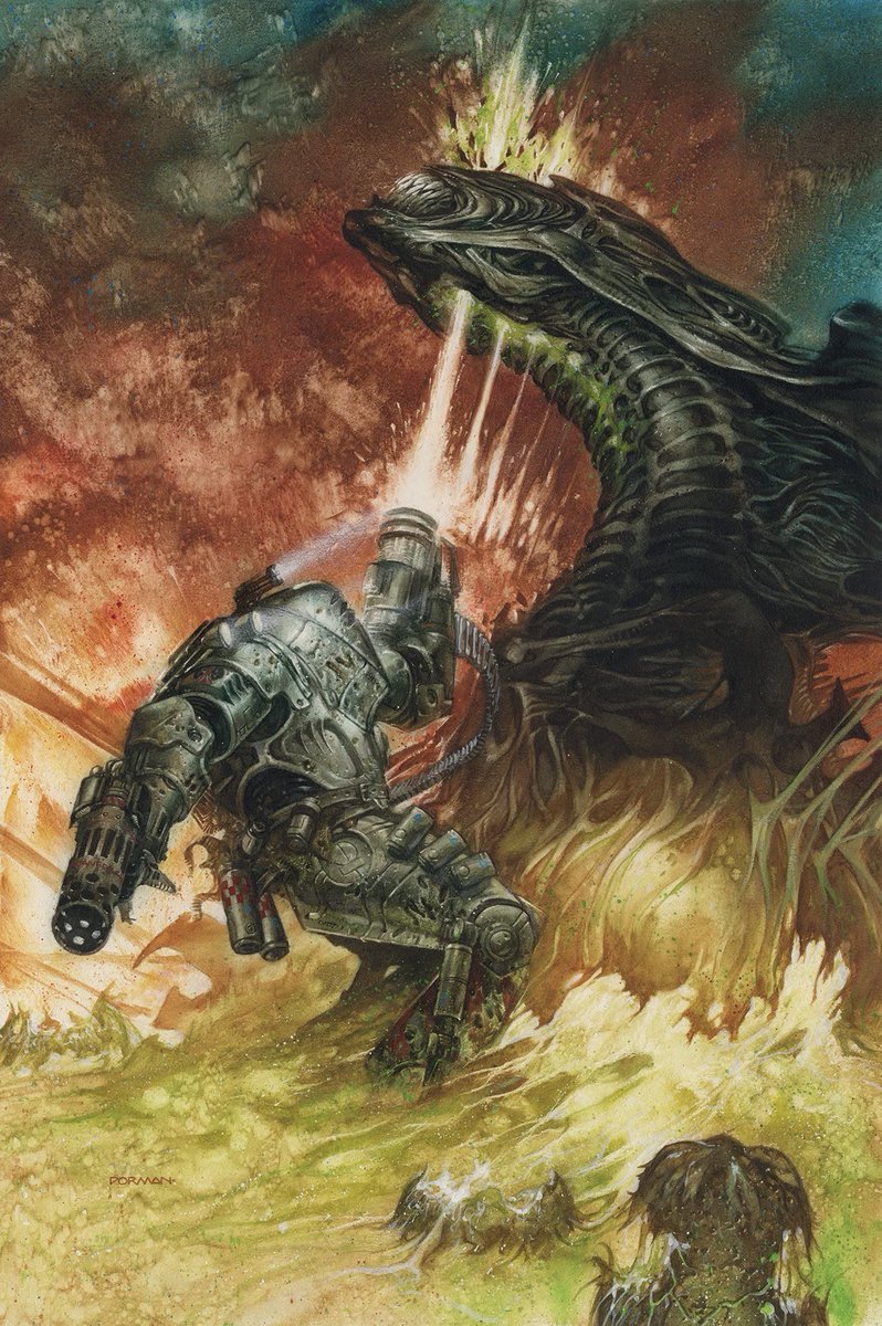 retroscifiart's tweet photo. Art by Dave Dorman for Aliens: Tribes graphic novel written by Steve Bissette (Dark Horse, 1992). https://t.co/DcCuUl7r5D