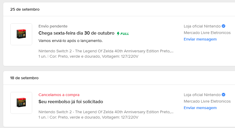 tiagocosta_dev's tweet photo. @danielreen @amazonbrasil @MercadoLivre Tive a compra cancelada, mas por sorte vi o anúncio disponível e consegui comprar novamente. Espero que não cancelem novamente!! https://t.co/dtWRfRSiRZ