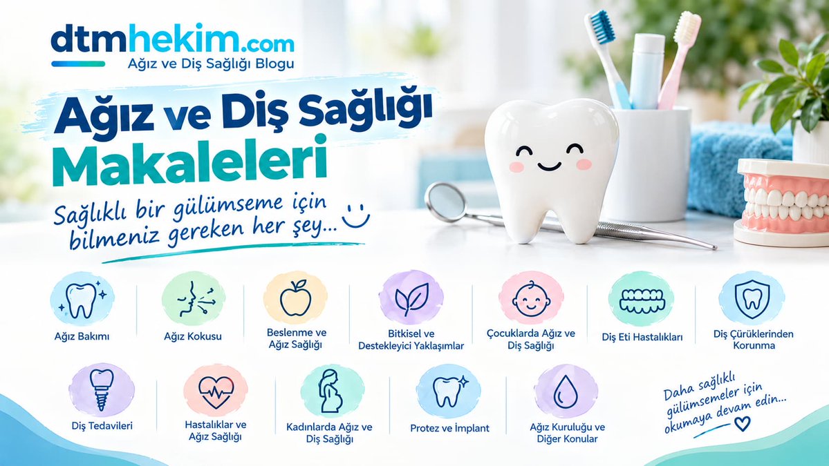 saglikligulumse's tweet photo. 🦷 Diş sağlığıyla ilgili aradığınız bilgi nerede?

Diş çürüğü, diş eti hastalıkları, ağız kokusu, çocuklarda diş bakımı, diş hassasiyeti, ağız kuruluğu ve daha fazlası…

📚 Ağız ve Diş Sağlığı Makaleleri:
https://t.co/KQhWBIuQHA

#dtmhekim #DişSağlığı #AğızSağlığı #DişHekimi https://t.co/k36sCjieyz