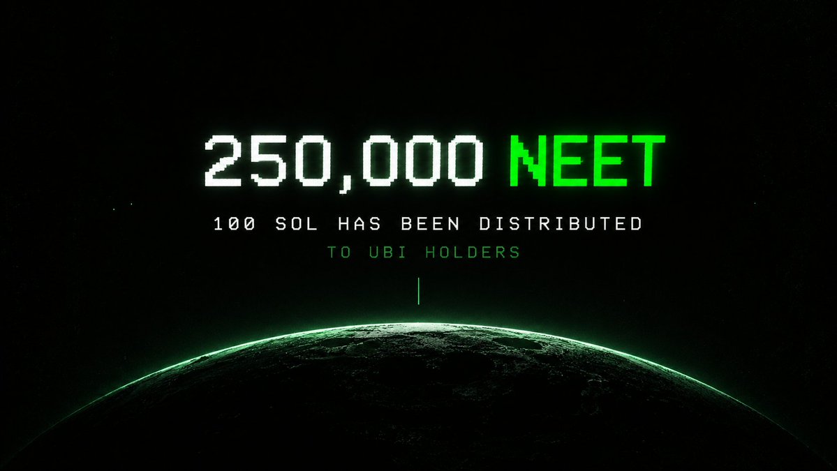 UBIxNEET's tweet photo. 250,000 solana:Ce2gx9KGXJ6C9Mp5b5x1sn9Mg87JwEbrQby4Zqo3pump — worth over 100 SOL — has now been distributed to $UBI holders.

No staking. No job. Just hold.

$UBI × solana:Ce2gx9KGXJ6C9Mp5b5x1sn9Mg87JwEbrQby4Zqo3pump
Get paid to exist. https://t.co/hXKedDFfUb