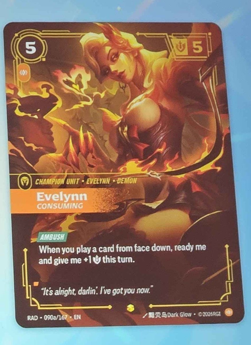 acervoevelynn's tweet photo. Evelynn Consuming Base &amp; Alt Art card for Riftbound: Radiance https://t.co/1tBVaSEhSq