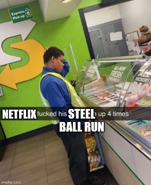 meganerd2012's tweet photo. I wish Netflix never got the rights to JoJo 😭 https://t.co/RLdxsoOLqe