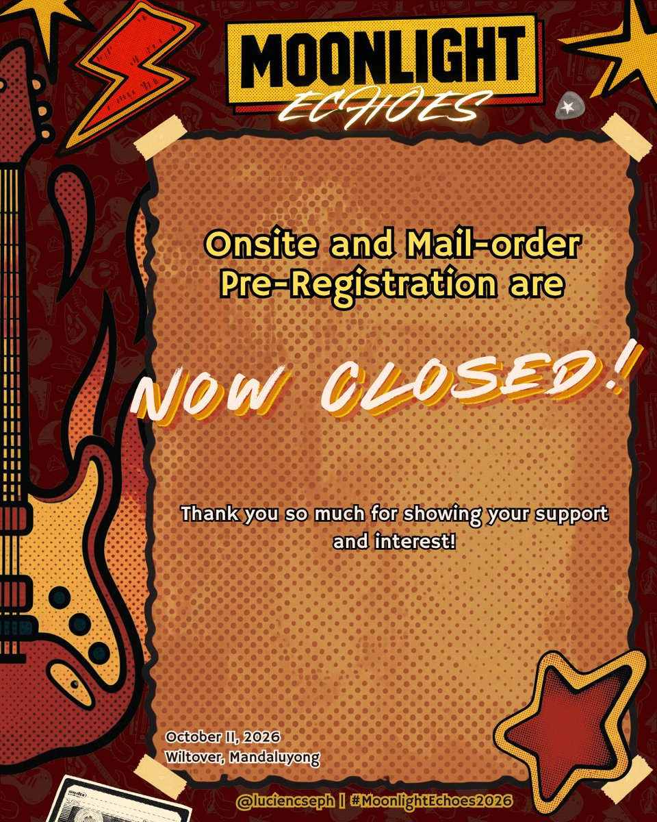 luciencseph's tweet photo. FORMS CLOSED — THANK YOU!

All registration &amp; merch pre-orders for Moonlight Echoes are closed. We’re moving straight into production to get all your kits ready for the big day. See you all at the venue very soon!

#MoonlightEchoes2026 #LuciCSEPH https://t.co/oaMplK99wm
