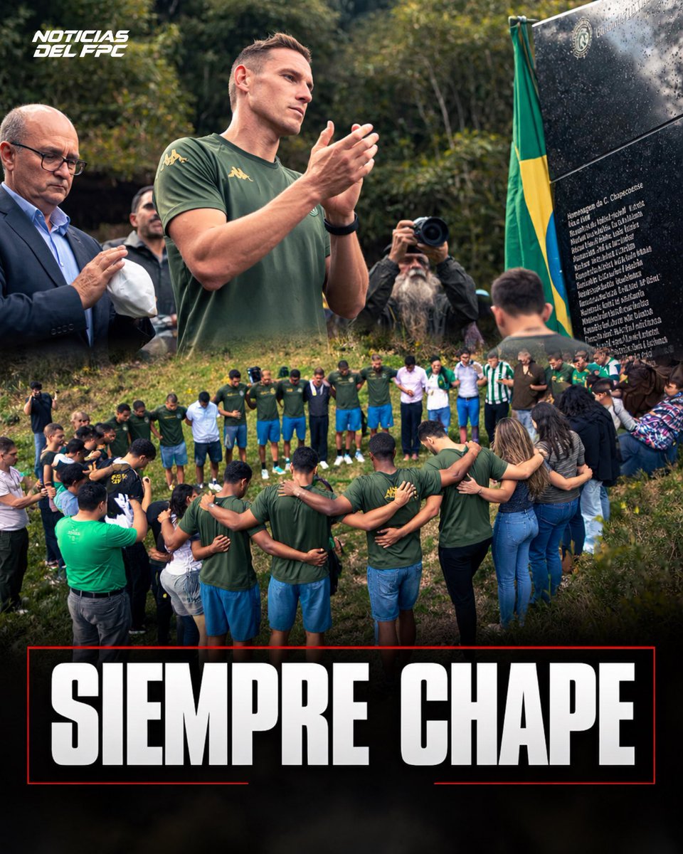 Noticiasdelfpc_'s tweet photo. SIEMPRE CHAPE 💚

Los jugadores del actual Chapecoense visitaron en La Unión, Antioquia, el lugar donde ocurrió la tragedia de 2016. Un momento de profundo respeto y memoria, junto a quienes mantienen vivo el recuerdo de las 71 víctimas. 🕊️💚 https://t.co/yEkAwK60iP