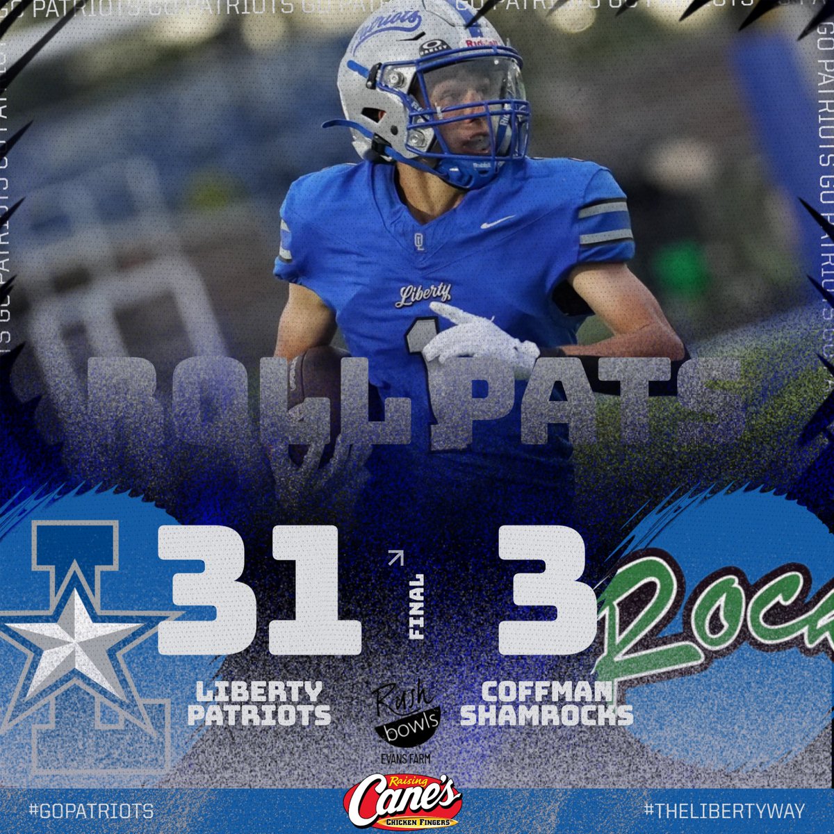 LHSAthleticDept's tweet photo. ๐ | FINAL
The Patriots kickoff Homecoming weekend with an emphatic W over Coffman.
Liberty will now look forward to a road matchup with the Golden Bears of Upper Arlington next Friday!
#GoPatriots https://t.co/K7f9VaGzJA