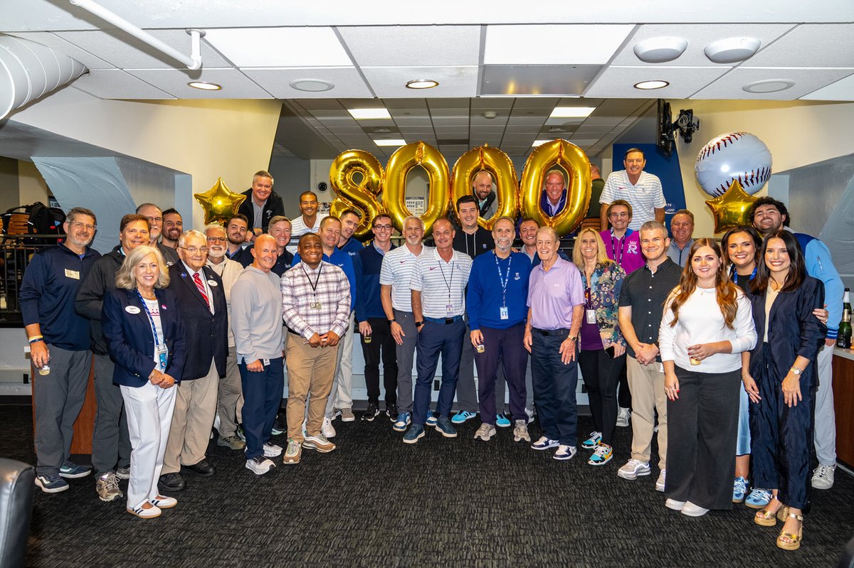 KindleBiermann's tweet photo. The counting of decades of scorecards led to a massive milestone and celebration for our friend Denny Matthews. He is the @Royals only remaining employee dating back to our first season and a one in a million broadcaster. Congrats on 8,000 to my fellow Central Illinoisan. https://t.co/dq82sXNh00