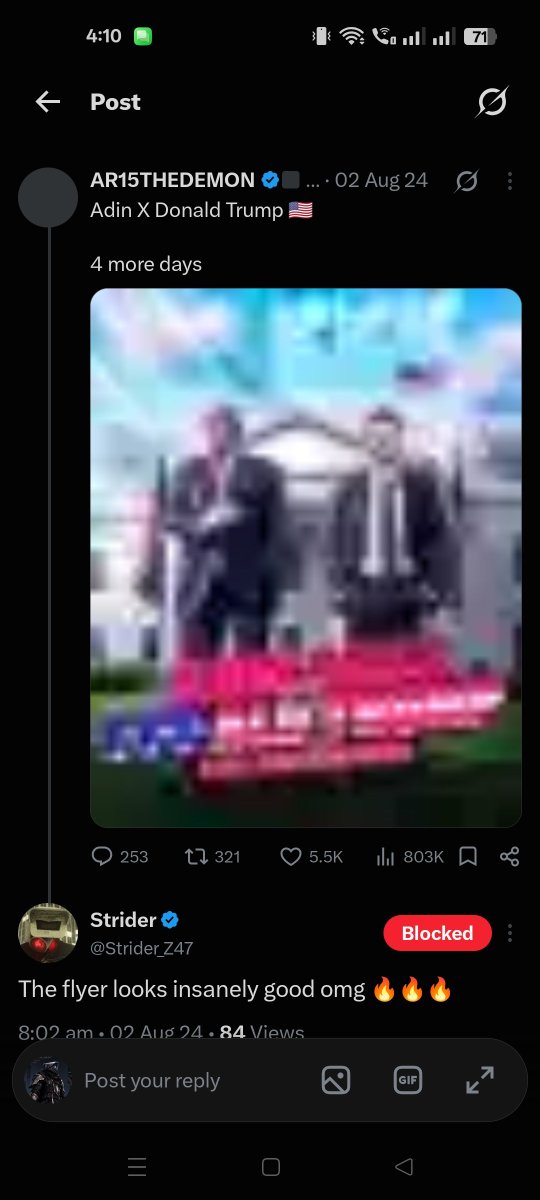 Skibidi_Knightt's tweet photo. Remember y'all, striders a trump supporters and here's a screenshot incase he deletes it https://t.co/F9iENNvlQr