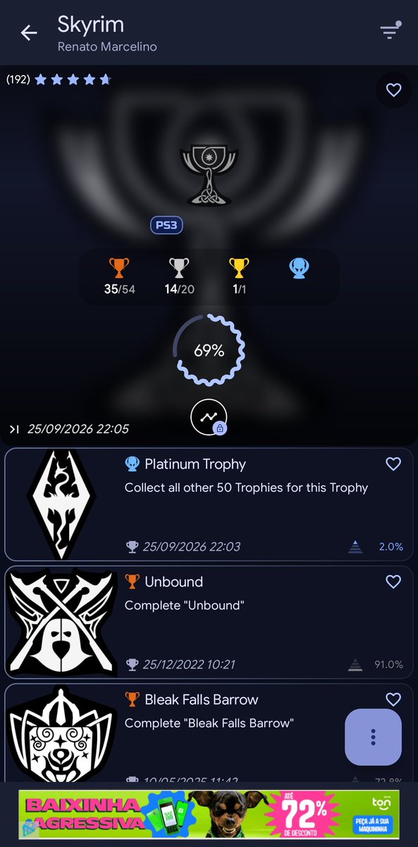 KzLidius's tweet photo. Platinado!!!

Platina 113ª

The Elder scroll: Skyrim PS3

Agora tenho a platina nas 3 versões! 😀

#skyrim #PS3 #Playstation https://t.co/LDHVuU8oIL