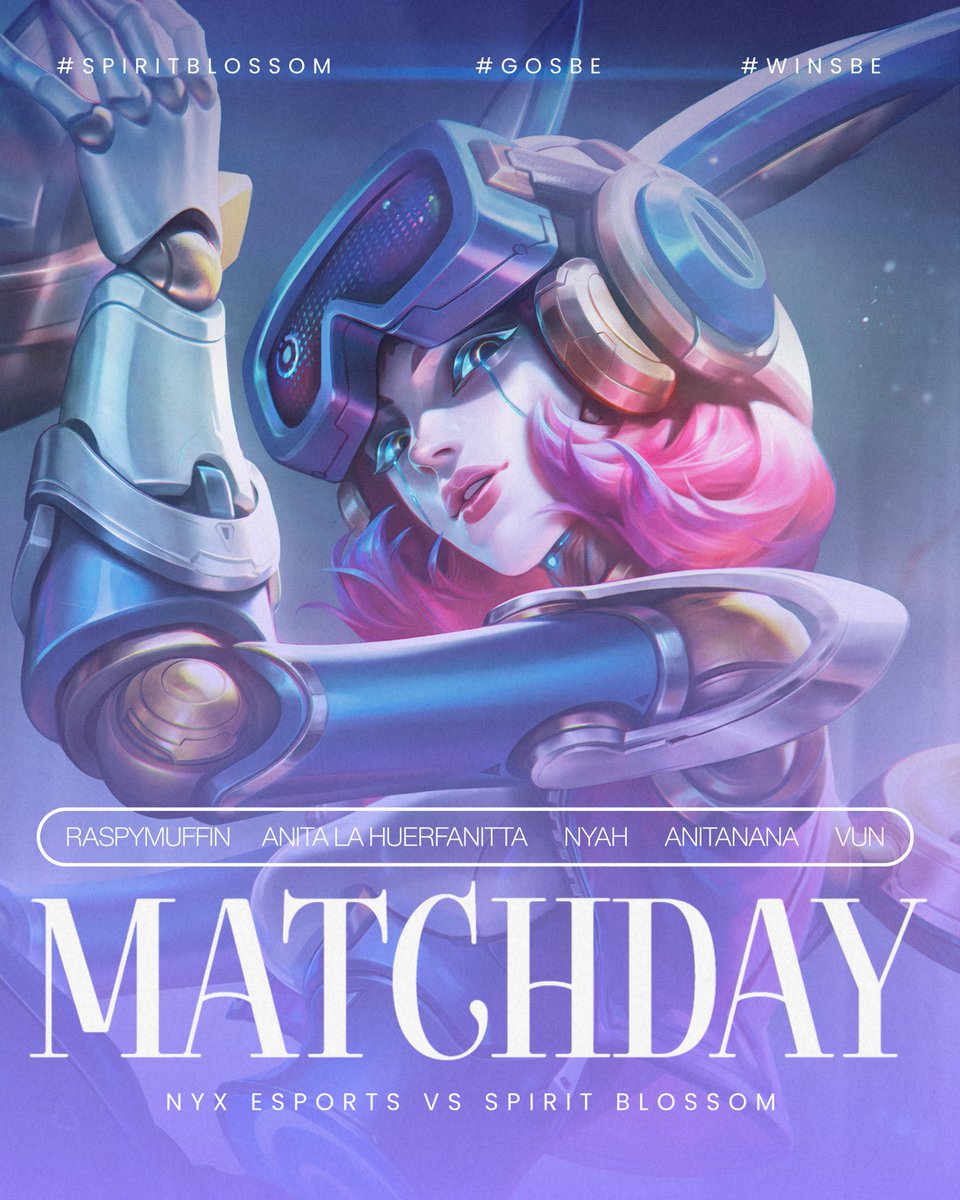 spiritbloss's tweet photo. MATCHDAY | LIGA VALKYRIA

Un nuevo desafío nos espera, hoy nos enfrentamos a @NyxEsportsLoL, nuestras chicas se encuentran listas para darlo todo y seguir avanzando en la competencia 💜🌸

📺 https://t.co/s5GtzIBuxA
⏰ 9PM MX

¡Vamos Spirit Blossom! 
#SpiritBlossom #GoSBE #WinSBE https://t.co/inb31mr7Pf