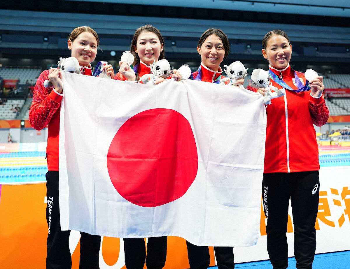 swimcoverage's tweet photo. 池江璃花子 50Mバタで銅、400Mメドレーリレーで銀 ロス五輪へ「やり続ける」
https://t.co/NaVH3MbSwy

競泳女子50メートルバタフライで池江璃花子(26=横浜ゴム)が25秒97で銅メダルを獲得。最終種目の女子400メートルメドレーリレーでも銀メダルで“最後のアジア大���”をメダル3個で締め… https://t.co/YVk4GCMhW6