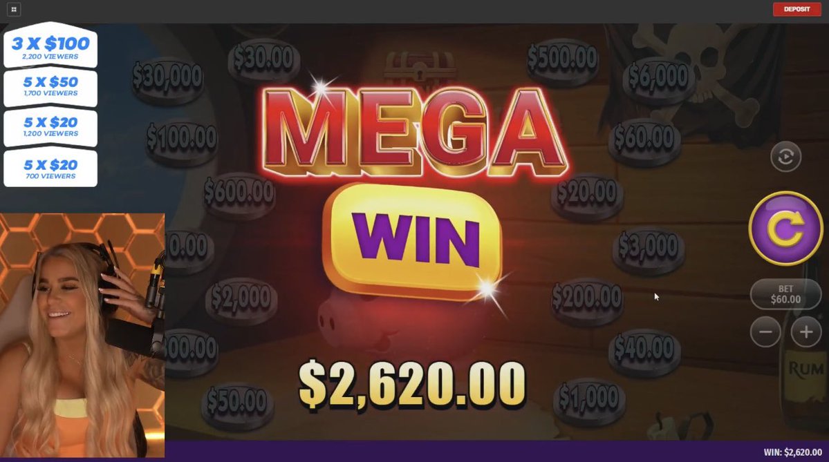 Bovada_Casino's tweet photo. It wouldn’t be a @BrazyyBecca stream without some Pirate Piggy! 🐷 🏴‍☠️

A $2,620 win off a $20 bet FTW! 😮‍💨 https://t.co/ejlqU0MFZ3