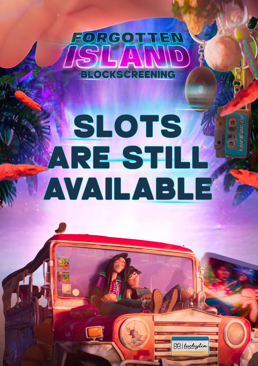 luckytinfs's tweet photo. 🚨 BLOOMS, HELP US FILL THE CINEMA! 🚨

We still have 18 slots (36 seats) left for our Forgotten Island Block Screening on October 3!

We’ve already secured and paid for the cinema so every single seat filled means more support for Bahay Tuluyan 🫶

If you’ve been thinking about joining, this is your sign! You can grab a slot for yourself, bring your little one, or sponsor a seat or two for a child from Bahay Tuluyan. Each slot is ₱1,500 for 2 seats.

And don’t forget our 26–27 Donation Challenge! Any donation amount containing 26 or 27 helps us cover the transportation of the kids, and any remaining funds will go to Bahay Tuluyan.

🎟️ 18 slots (36 seats) left
💰 ₱1,500 per slot / 2 seats
📅 October 3, 2026
📍 SM Aura Cinema 1
⏰ 3:00 PM

🔗 Register here: https://t.co/ARDiLRls3T

Let’s fill every seat and make this screening extra meaningful! 🥹

#ForgottenIslandBlockScreening #BINIxForgottenIsland #LuckytinFanSupport