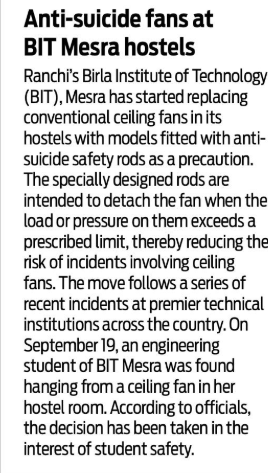 raagwasgood's tweet photo. When premier institutes have to install anti-suicide fans in hostels,
the education system has failed.
It’s a travesty that stars like #AamirKhan will shoot
a #3Idiots sequel,
yet -
won't say a word on students' agitation at the #IITs!
#BITMesra https://t.co/TXkngEqvDs