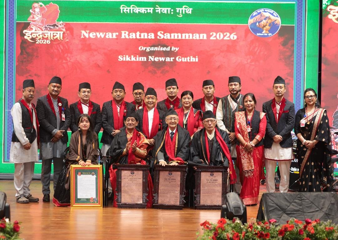 Sikkim1234's tweet photo. State-level Indrajatra Celebration 2026 Showcases Rich #Newar Heritage
Gangtok, September 25 (IPR): The fourth day of the State-level #Indrajatra Celebration 2026, organised by the Sikkim Newar Guthi (SNG), was held at Manan Kendra, Gangtok, today, with Chief Minister Mr Prem Singh Tamang as the Chief Guest.
Organised under the aegis of the Indrajatra Celebration Committee 2026, the event showcased the rich cultural traditions, rituals and heritage of the Newar community through a series of traditional and cultural presentations, including Newari folk dances, traditional rituals, musical performances and community offerings.
Addressing the gathering, Chief Minister Mr Prem Singh Tamang extended his greetings and best wishes to the Newar community on the auspicious occasion of Indrajatra and invoked the blessings of Lord Indra, Lord Ganesh, Goddess Kumari and other deities for peace, prosperity and well-being.
Highlighting the significance of Indrajatra, he described the festival as a celebration of nature, agriculture, remembrance, community and harmony, carrying a message of mutual respect and goodwill.
The Chief Minister acknowledged the historic contribution of the Newar community to Sikkim’s development, recalling the contributions of early Newar pioneers such as Laxmidas Pradhan and Chandrabir Pradhan in administration, agriculture, trade, copper mining and the production of coins during the early period of Sikkim’s history. He stated that the community’s contributions across administration, commerce, culture, arts, public service, sports and social service have enriched Sikkim’s social, cultural and economic landscape.
He further highlighted the achievements of prominent members of the community in administration, sports, mountaineering, arts and music, noting their contributions towards bringing recognition to Sikkim. He appreciated the community’s enduring role in the State’s history and its contribution to social harmony and inclusive development.
Speaking on the State Government’s approach towards community development, the Chief Minister said that various initiatives have been undertaken to promote the inclusive development and empowerment of all communities, irrespective of their social or community background. He said the Government has sought to provide communities with greater space to organise themselves, strengthen their institutions and advance their respective cultural and social interests.
He also highlighted various welfare and development programmes aimed at supporting economically vulnerable sections of society. Referring to the Chief Minister’s Education Assistance Scheme, he said students from across Sikkim, including members of the Newar community, have benefited from assistance for higher education. He also mentioned support for medical education and other professional courses, besides various development initiatives being implemented across sectors.
The Chief Minister said several other programmes and projects are in progress and stressed the need to ensure that government initiatives reach those who need them. He reiterated the Government’s continued commitment towards the welfare of the people and ensuring that the benefits of development reach communities across the State.
Earlier, the Chief Minister visited the stalls and participated in a photo session with members of the community.
On the occasion, he also handed over the land parcha to the Sikkim Newar Guthi (SNG).
The logo of the first Sikkim Travel and Tourism Fair 2026 was also unveiled by the Chief Minister at the ceremony, marking the formal launch of the event.
Addressing the gathering, Advisor-cum-MLA and Chief Patron, Sikkim Newar Guthi, Mr NB Pradhan, highlighted various initiatives and support extended to the Newar community by the State Government, including greater representation in boards, commissions and advisory bodies, as well as support for community infrastructure and cultural institutions. He also referred to initiatives aimed at providing greater representation to artists and cultural practitioners and the proposed Cultural and Heritage Centre for the Newar community.
Mr Pradhan expressed gratitude to the Chief Minister for his support towards these initiatives, including the development of a dedicated community building and heritage-related projects. He said such measures would contribute towards strengthening the community’s cultural and institutional development and urged the younger generation to actively participate in cultural activities and carry forward the community’s heritage.
General Secretary, SNG, Mr Gagan Pradhan, in his welcome address, emphasised the need to document, preserve and promote the rich heritage of the Newar community, particularly its culture, traditions, food, history and knowledge systems.
He stressed that, at a time of rapid social and cultural change, the Newar community must continue to preserve its distinct identity and traditions while remaining an integral part of India’s diverse cultural fabric. He called for collective efforts to document the community’s heritage and ensure that its cultural knowledge is passed on to future generations.
Chairman, Indrajatra Celebration Committee, Mr Dhiraj Pradhan, in his address, highlighted the significance of Indrajatra in preserving the rich heritage, language and traditions of the Newar community. He said this year’s theme, “Let’s Unite, Embrace, Connect and Know Our Heritage,” reflects the spirit of bringing the community together, embracing its cultural identity, strengthening bonds and passing its traditions on to future generations.
In his address, President, SNG, Mr Mani Kumar Pradhan, outlined broader initiatives for cultural development, research, education and documentation, including efforts to revive a dedicated platform for academic and cultural activities. He also underscored ongoing efforts to document the works of writers, artists and cultural practitioners across Sikkim, acknowledging their contribution towards enriching the State’s cultural landscape.
At the outset, Chief Minister Mr Prem Singh Tamang felicitated distinguished individuals with the Newar Ratna Samman 2026 and Bhanji Bhrikuti Samman in recognition of their contributions to the Newar community and the preservation and promotion of its cultural heritage.
The Newar Ratna Samman 2026 was conferred upon Mr Suryavir Tuladhar, Mr Govind Prasad Pradhan and Mr Ganesh Kumar Pradhan, while Ms Suchitna Tamang was conferred the Bhanji Bhrikuti Samman in recognition of her contribution and achievements. The awardees were presented with letters of felicitation and certificates on the occasion.
The Smarika 2026, the annual magazine documenting the activities, achievements, progress and collective journey of the community, was also released by the Chief Minister. The publication serves as an important record of the community’s contemporary history, cultural heritage, activities and collective achievements. A notable feature of this year’s edition is that, in addition to the printed version, it has also been published digitally, making its contents accessible to a wider audience through digital platforms.
The Ritual Book and Newar Indrajatra Song were also released by the Chief Minister on the occasion.
The cultural segment featured a Kumari Nritya, followed by Bajrayogini Nritya. This was followed by a Newari Folk Dance, Dhimey Dance and Pancha Kumari Nritya, showcasing the rich cultural traditions of the Newar community.
The programme was attended by Speaker Mr MN Sherpa, Deputy Speaker Ms Raj Kumari Thapa, Cabinet Ministers, MLA-cum-Advisors, Member of Parliament, Adhyaksha, Upadhyaksha, Mayor, Deputy Mayor and members of the Newar community.
The vote of thanks was proposed by, Vice Chairman, Indrajatra Celebration Committee, Mr Uttaman Sakhya.