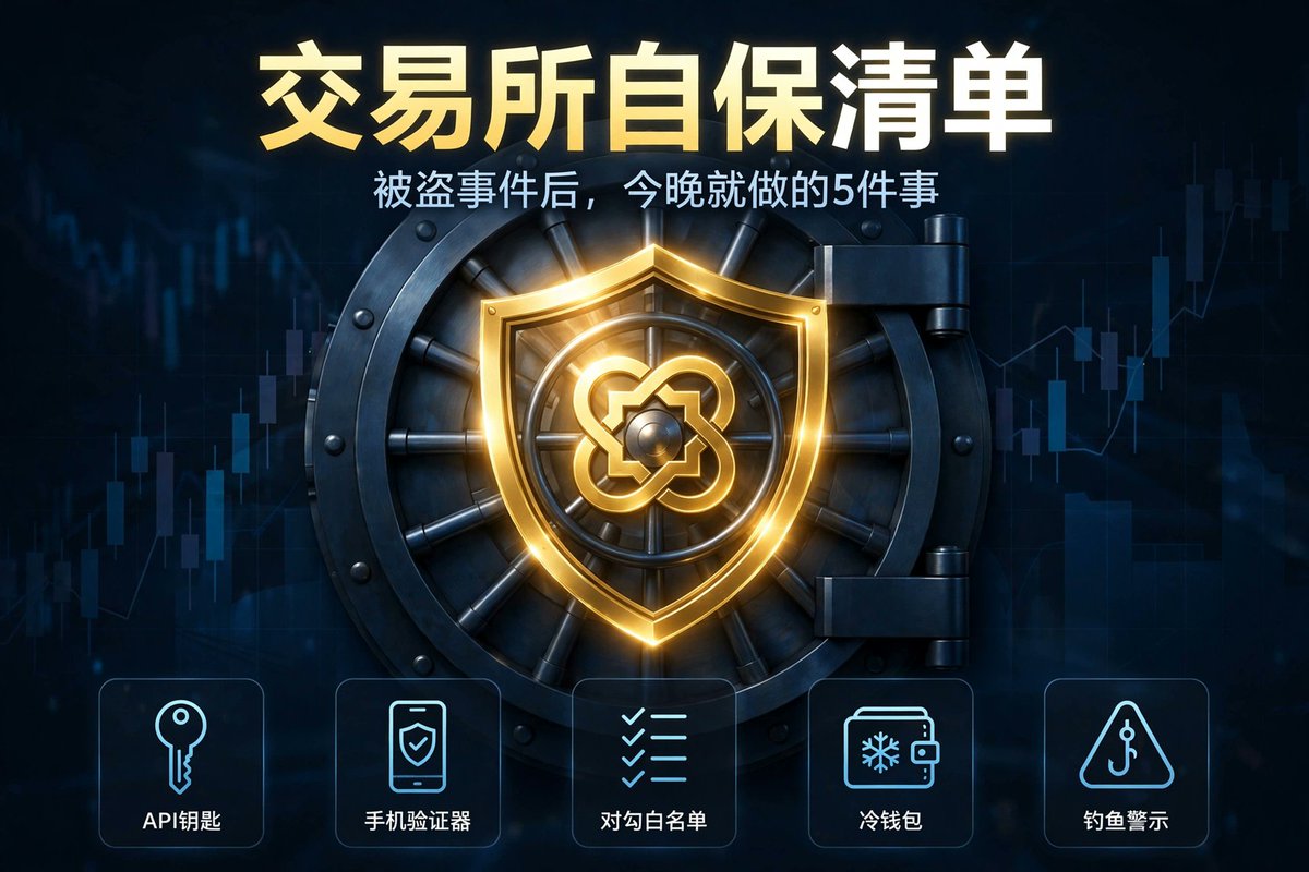 PeterTao12's tweet photo. Bitget 昨晚被盗约 2 亿美元，CZ 和 Bitget CEO 都亲自下场回应：用户资金安全，被盗资产已冻结。

币放交易所的人，先别光吃瓜。今晚花 20 分钟，把这 5 件事做了。📌 先收藏，转给你还在用交易所的朋友。

1️⃣ 查 API 密钥，删掉不用的
开过 API 做量化/跟单的注意：黑客最爱偷长期有效的 key。去后台把不用的全删，保留的加上 IP 白名单、关掉提币权限。

2️⃣ 2FA 别用短信验证
短信能被 SIM 卡劫持，换成验证器 App 或硬件密钥，成本最低的一次升级。

3️⃣ 打开提币地址白名单
开了之后币只能提到预设地址——就算账号全泄露，别人也提不走。交易所自带、但很多人从没点开的功能。

4️⃣ 大资金别放交易所
交易所是"交易"的地方，不是"存钱"的地方。长期不动的币放冷钱包或多签。不是你的私钥，就不是你的币。

5️⃣ 未来 72 小时警惕钓鱼
每次大所出事都会跟一波精准钓鱼："官方赔偿登记""客服私信"。官方永远不会私信你要助记词，链接一律从官网进。

交易所替你保管钥匙，代价就是钥匙不在你手里。

你现在大头放哪？A. 全在交易所 B. 冷钱包为主。评论区说说。