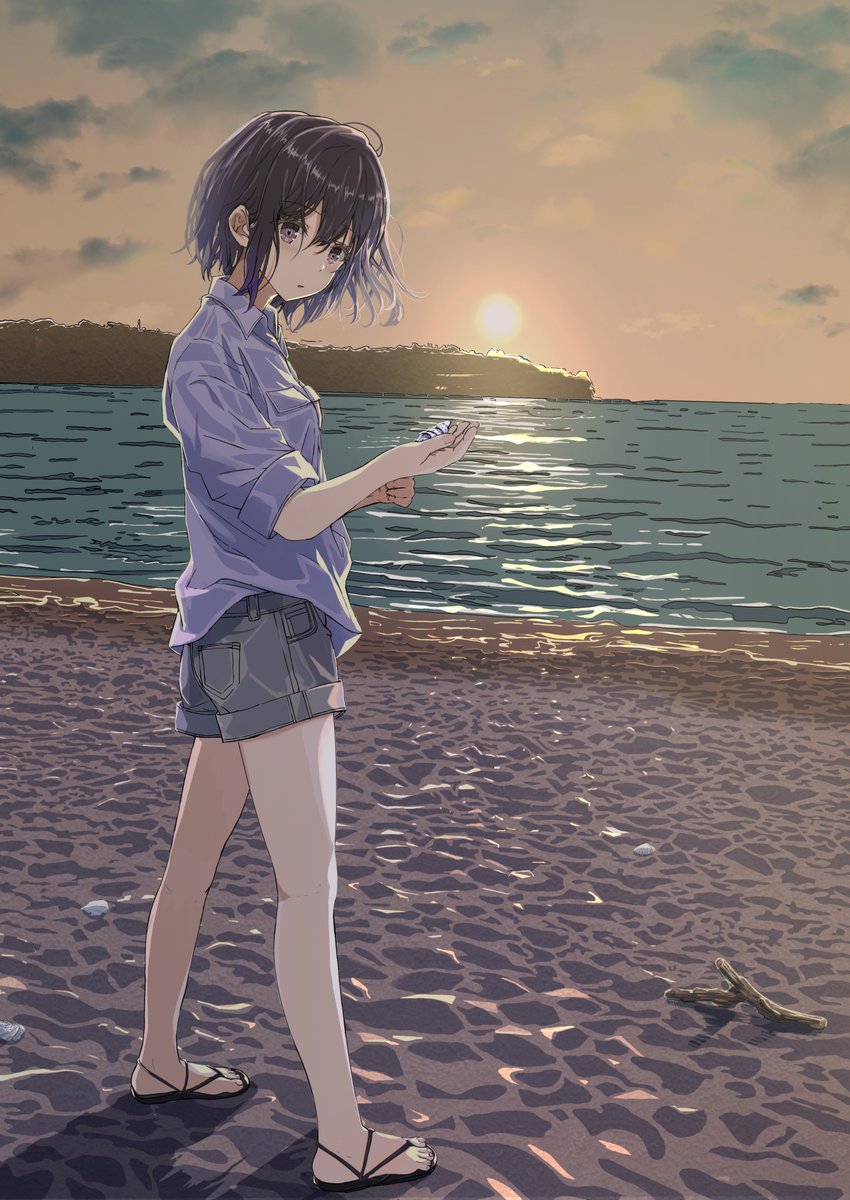 243_athha's tweet photo. 「海辺　#オリジナル」 https://t.co/zDDbE62AJD