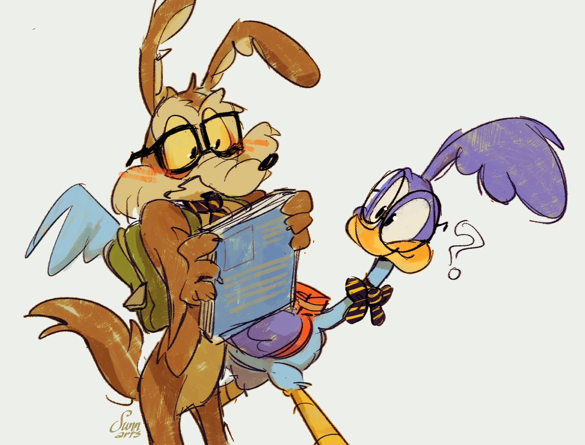 sunnarts_'s tweet photo. #wilerunner 
imagine a college au but Wile E. doesn't understand how the Roadrunner who is always following him keeps getting better grades than he does https://t.co/k8VfN9NImr