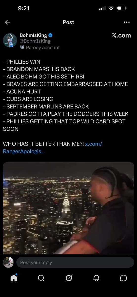JacksonSimmons_'s tweet photo. @BohmIsKing maybe celebrating that acuna got hurt the other day, but that's just the start https://t.co/5FyutZi5ZX