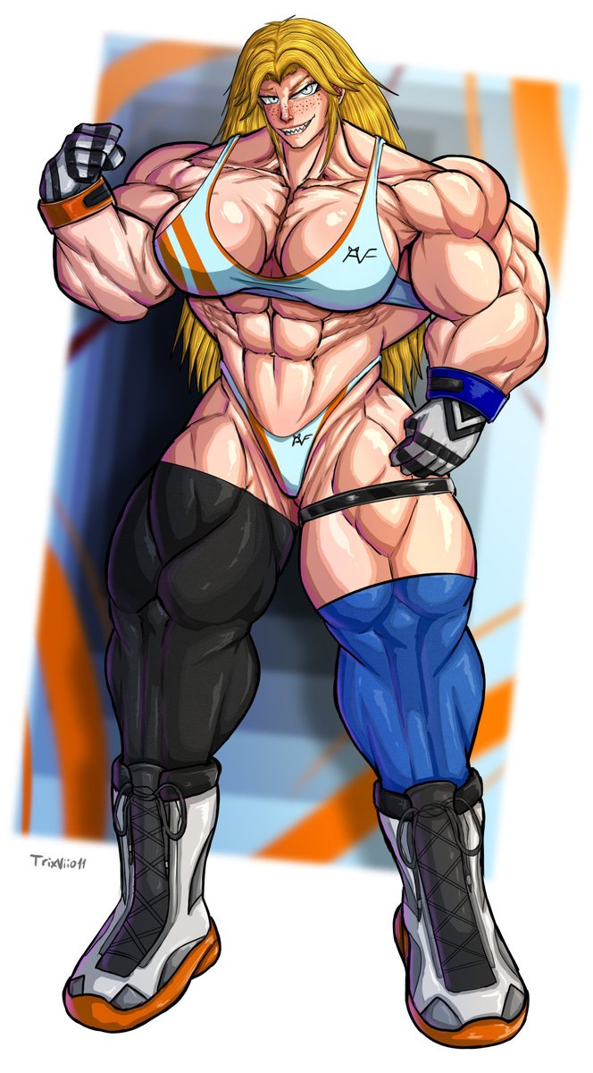 trix_vii011's tweet photo. A cell shade practice I did starring Cassidy. #musclegirl I like how this approach turned out. https://t.co/p0UnXyMot7
