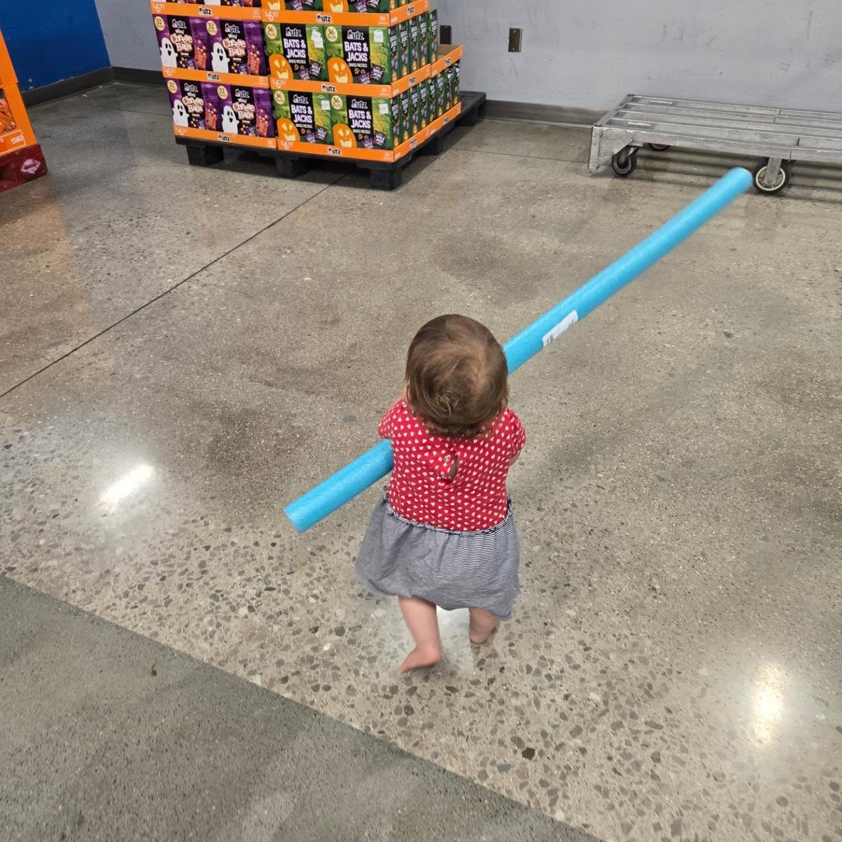 geremias45's tweet photo. Mom tip: If your baby walks around Walmart, give her a $2 pool noodle. She’ll be too busy holding it to grab everything else while you shop. Bonus: it’s adorable to watch. https://t.co/ELUAhPzSQn