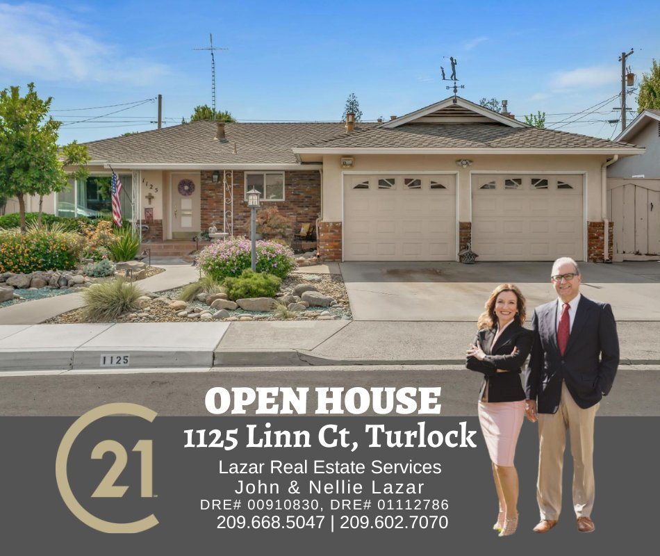 5starREALT0R's tweet photo. #OpenHouse-Sat, Sep 26, 2:0pm-4:00pm at 1125 Linn Ct, Turlock, $549,000 #FormalLiving #FamilyRoom #SunRoom #InGroundPool, 3bd/2ba/1660sf... John & Nellie Lazar | DRE# 00910830, DRE# 01112786 | Century 21 Select | 209-581-2240 | 209-602-7070 #TurlockHomes https://t.co/lhiGCnYYwF https://t.co/ZxKPcir07W